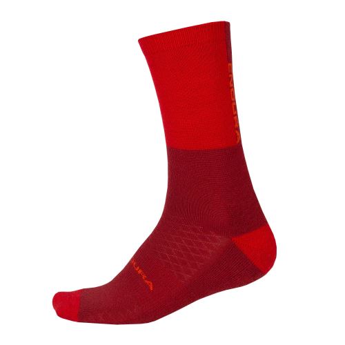 Endura Zimní ponožky BaaBaa Merino (1-balení) Rezavě červená