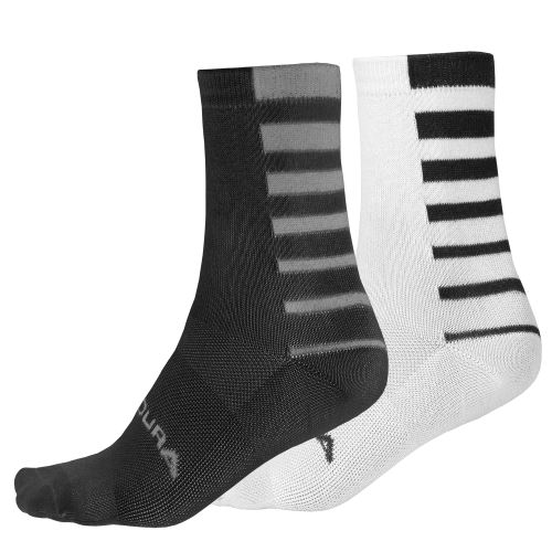 Endura ponožky Coolmax® Stripe (2-balení) Černá