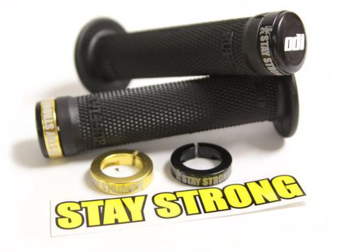Gripy BMX ODI Ruffian "STAY STRONG" Lock-On bonus pack černé, 130 mm