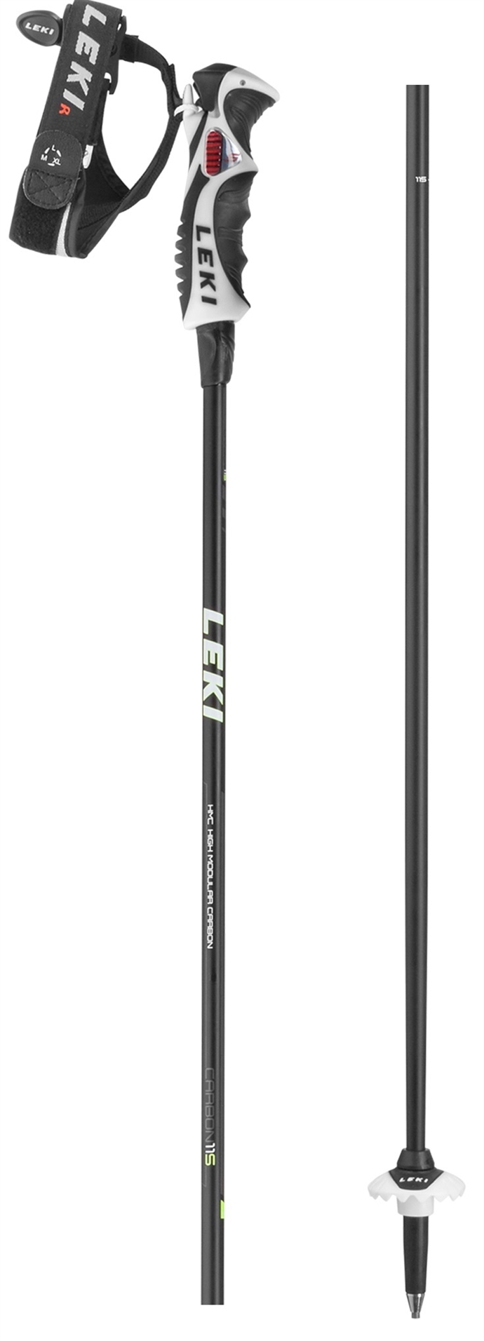 Hole Leki Carbon 11 S - 110cm Bílá | Černá | Žlutá