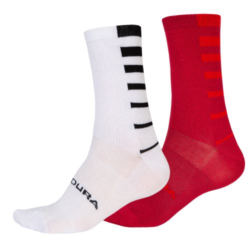 Endura Ponožky Coolmax® Stripe (2-balení) Rezavě červená