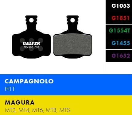 Brzdové destičky Galfer FD436 - Magura, Campagnolo - Standard