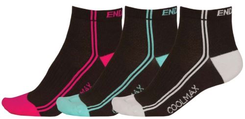 Endura dámské ponožky COOLMAX® Stripe (3-Pack) Černá - vel. 37-43