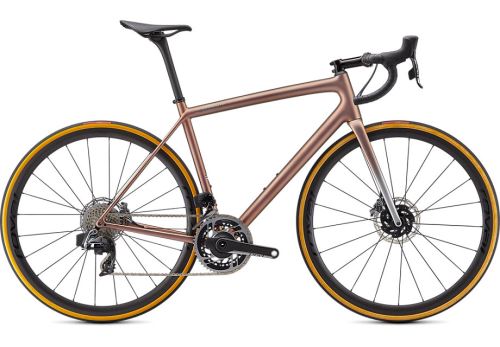 Specialized S-Works Aethos Sram ETAP AXS 2021 Satin Flake Silver/Red Gold Chameleon Tint/Brushed Chrome