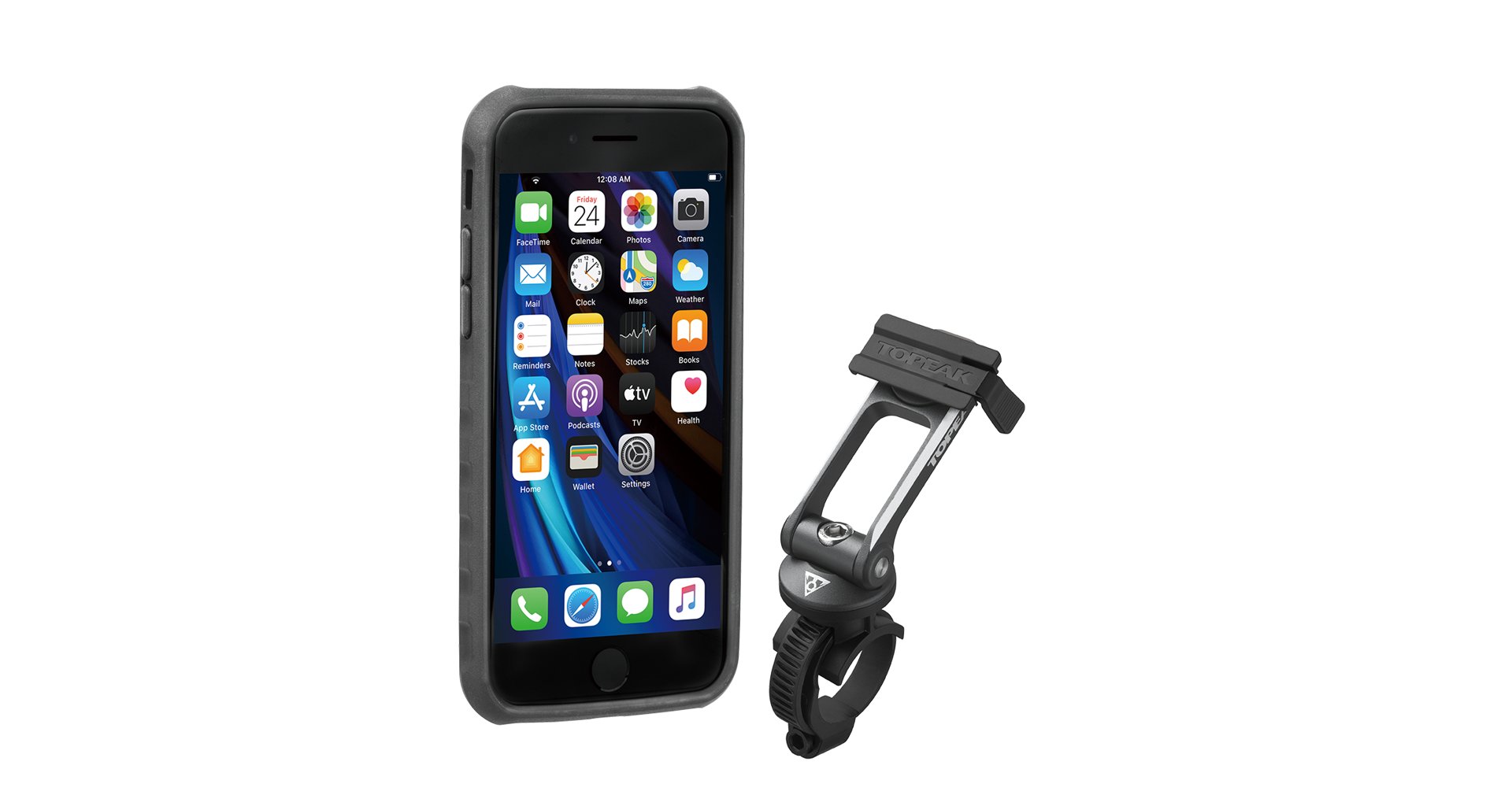 TOPEAK obal RIDECASE pro iPhone SE (2020), 8, 7 černá/šedá