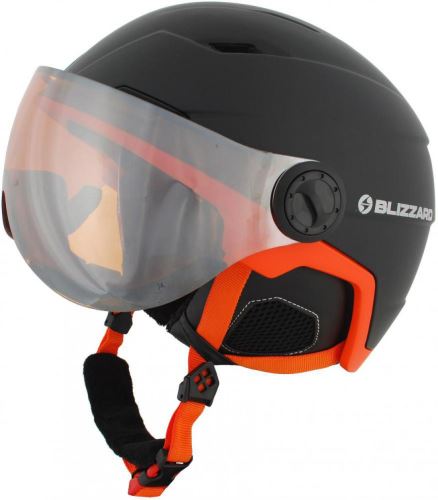BLIZZARD Double Visor ski helmet, black matt/neon orange, orange mirror