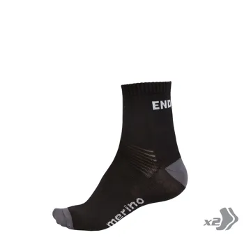 Endura BaaBaa Merino ponožky (2-balení) Černá Endura BaaBaa Merino ponožky (2-balení) Černá