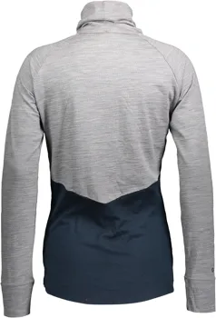 Dámské triko s rolákem SCOTT Defined Merino Light Grey Melange/Dark Blue