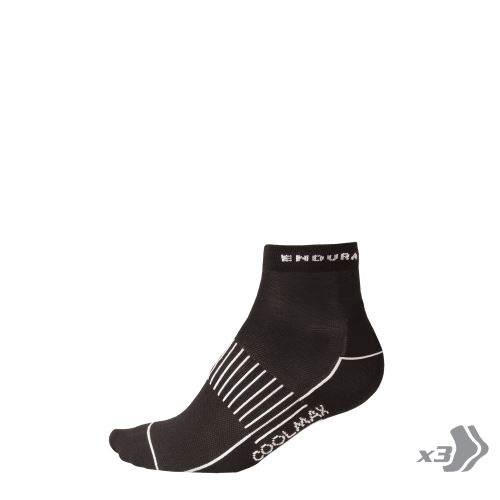 Endura dámské ponožky COOLMAX® Race II (3-balení) Černá - vel: 37-42