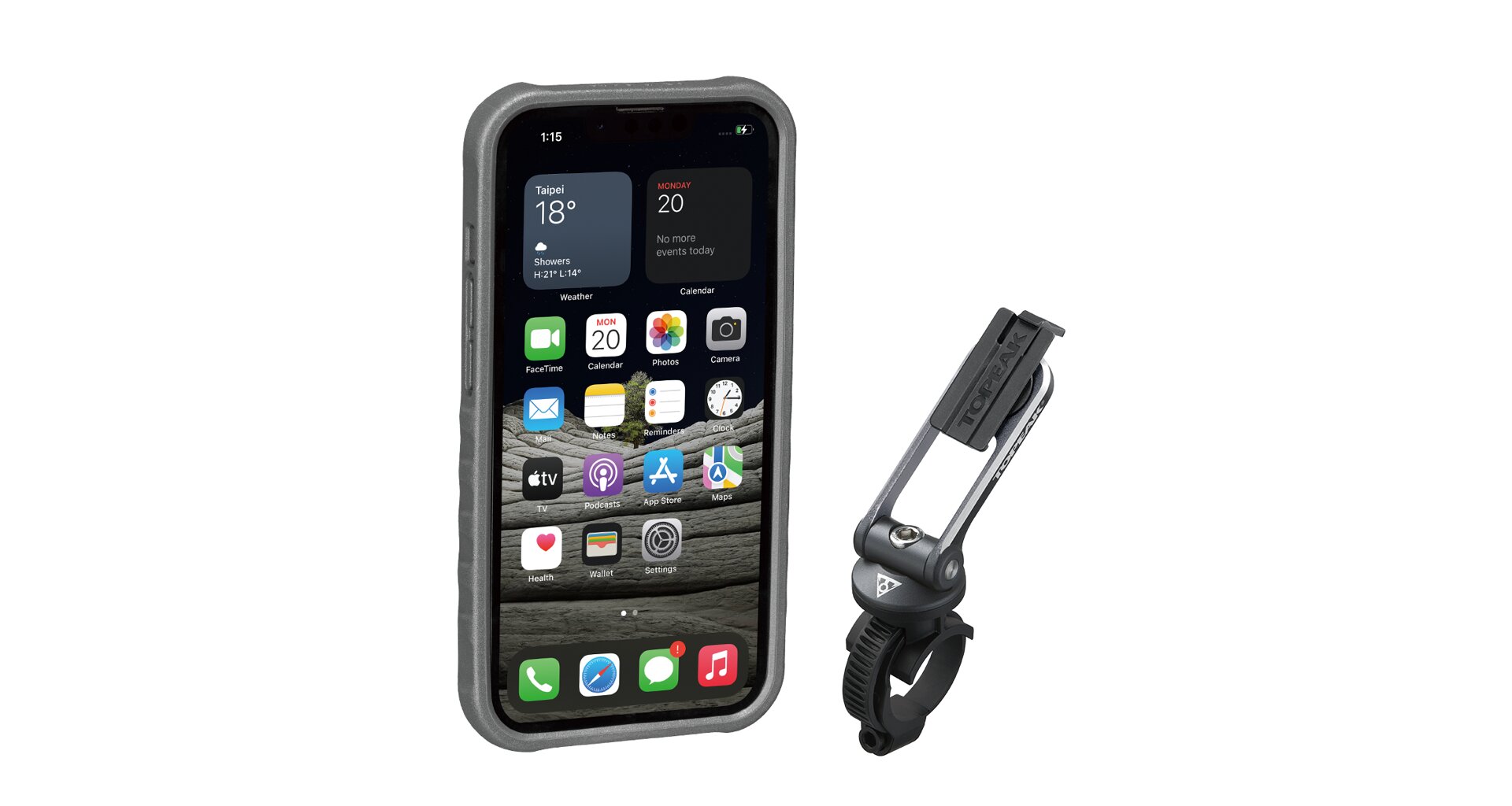 TOPEAK obal RIDECASE pro iPhone 13 Pro černá/šedá