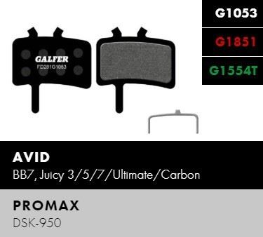 Brzdové destičky Galfer FD281 - Avid, Promax