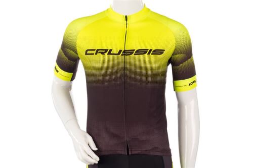 Cyklistický dres CRUSSIS krátký rukáv - černá/žlutá