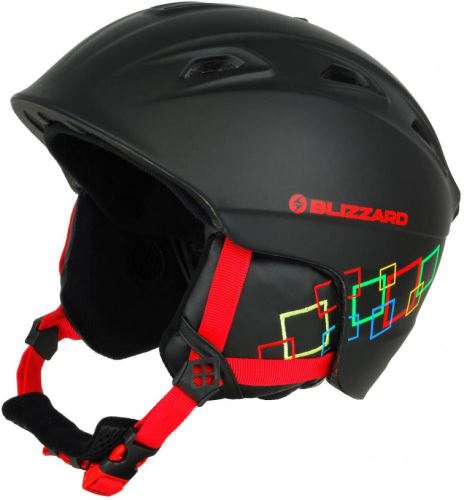 BLIZZARD Demon ski helmet junior, black matt/colorfull squares - 51-55cm