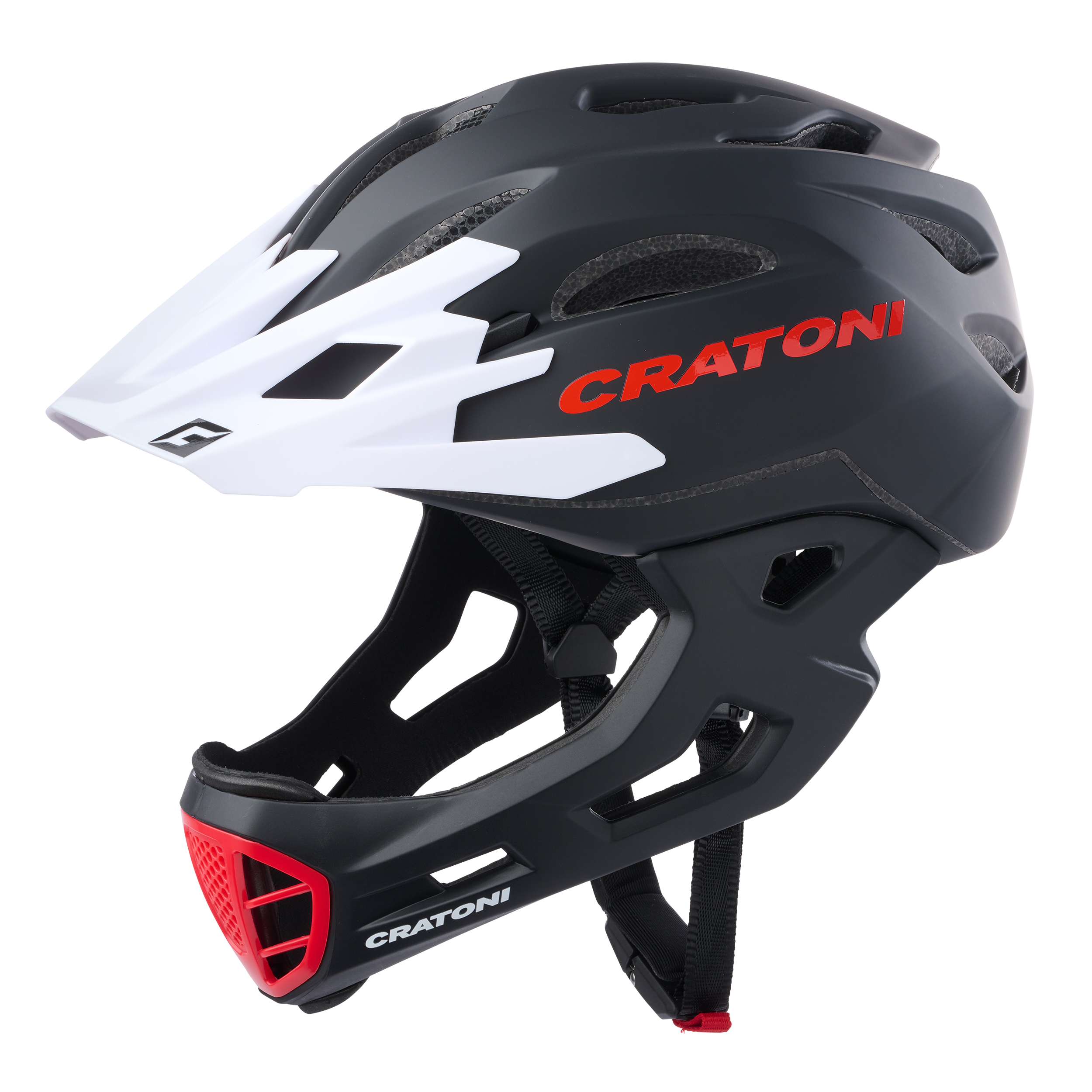 CRATONI C-Maniac 2022 Black-White-Red Matt - vel. L-XL (58-61cm) Bílá | Černá | Červená