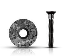 Víčko hlavovky Rie:sel stem:cap stickerbomb ultra black II Víčko hlavovky Rie:sel stem:cap stickerbomb ultra black II