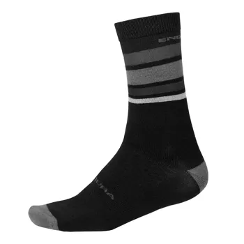 Endura ponožky Merino Stripe Matné Černá Endura ponožky Merino Stripe Matné Černá