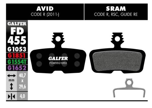 Brzdové destičky Galfer AVID/SRAM FD455 - Standard