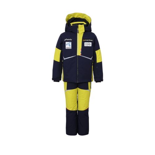 Dětská lyžařská souprava Phenix Norway Alpine Team Kids Two-piece Suit Dark Blue/Yellow
