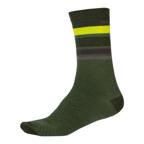 Endura Ponožky Merino Stripe Lesní zelená