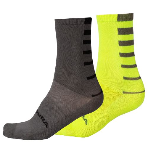 Endura ponožky Coolmax® Stripe (2-balení) Svítivě Žlutá
