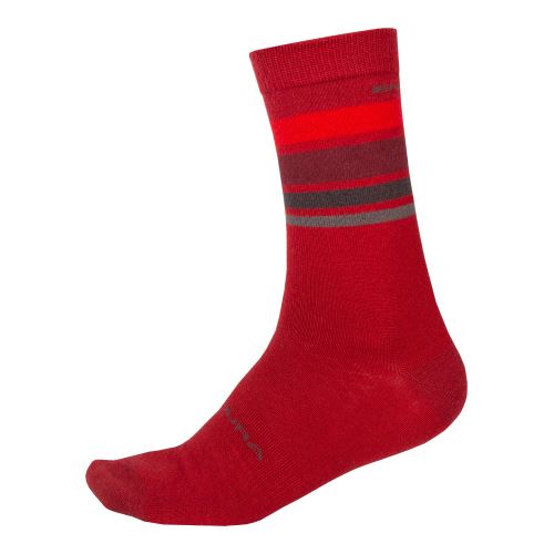 Endura Ponožky Merino Stripe Červená